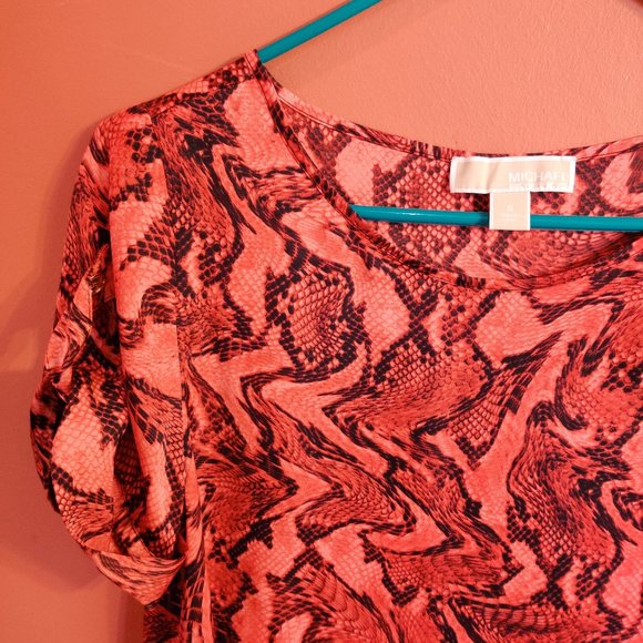MICHAEL KORS Burnt Orange Patterned Blouse - Picture 3 of 5